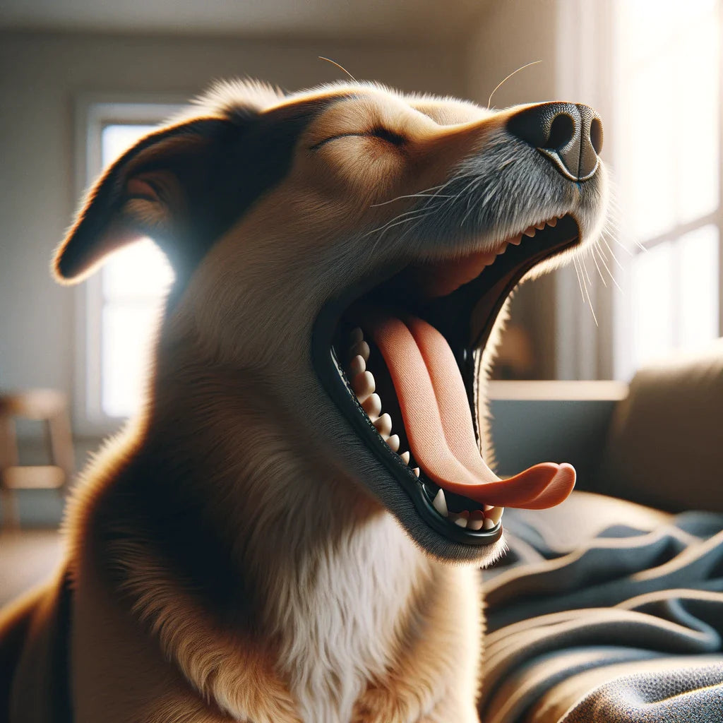 dog yawning